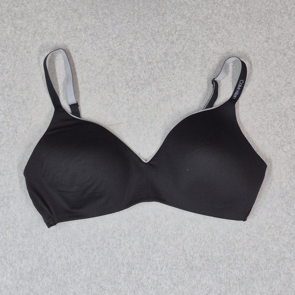 Calvin Klein Women Bra Large Black T Shirt Underwired Strap Adjustable
